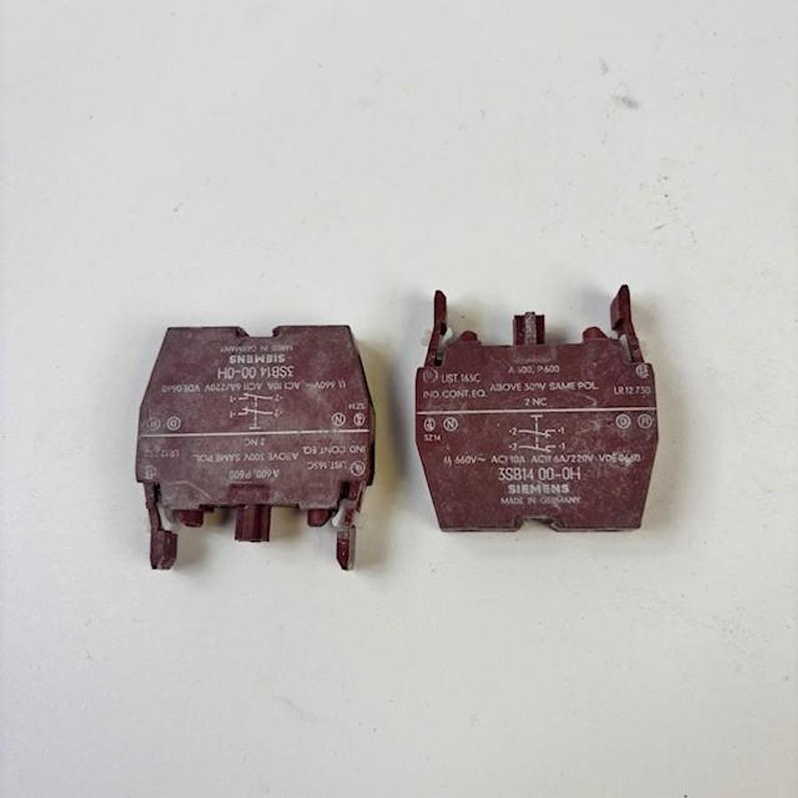 Used SIEMENS 3SB14 00-0H CONTACT BLOCK 2PCS