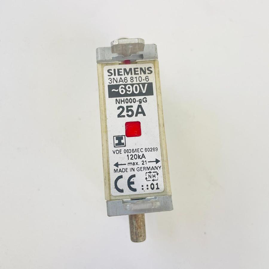 Used SIEMENS 3NA6 810-6 FUSE 25A INDUSTRIAL ELECTRICAL REPLACEMENT PART