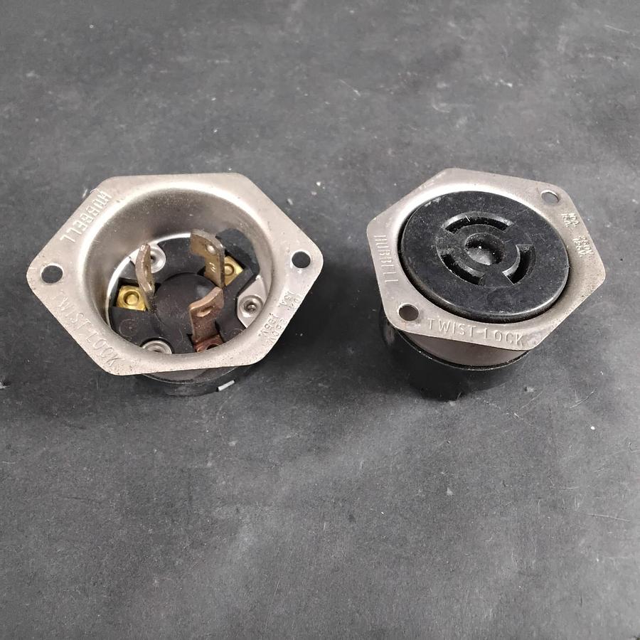 Used HUBBEL HBL7557 FLANGED RECEPTACLE - GROUP OF 2 ($25 OBO)