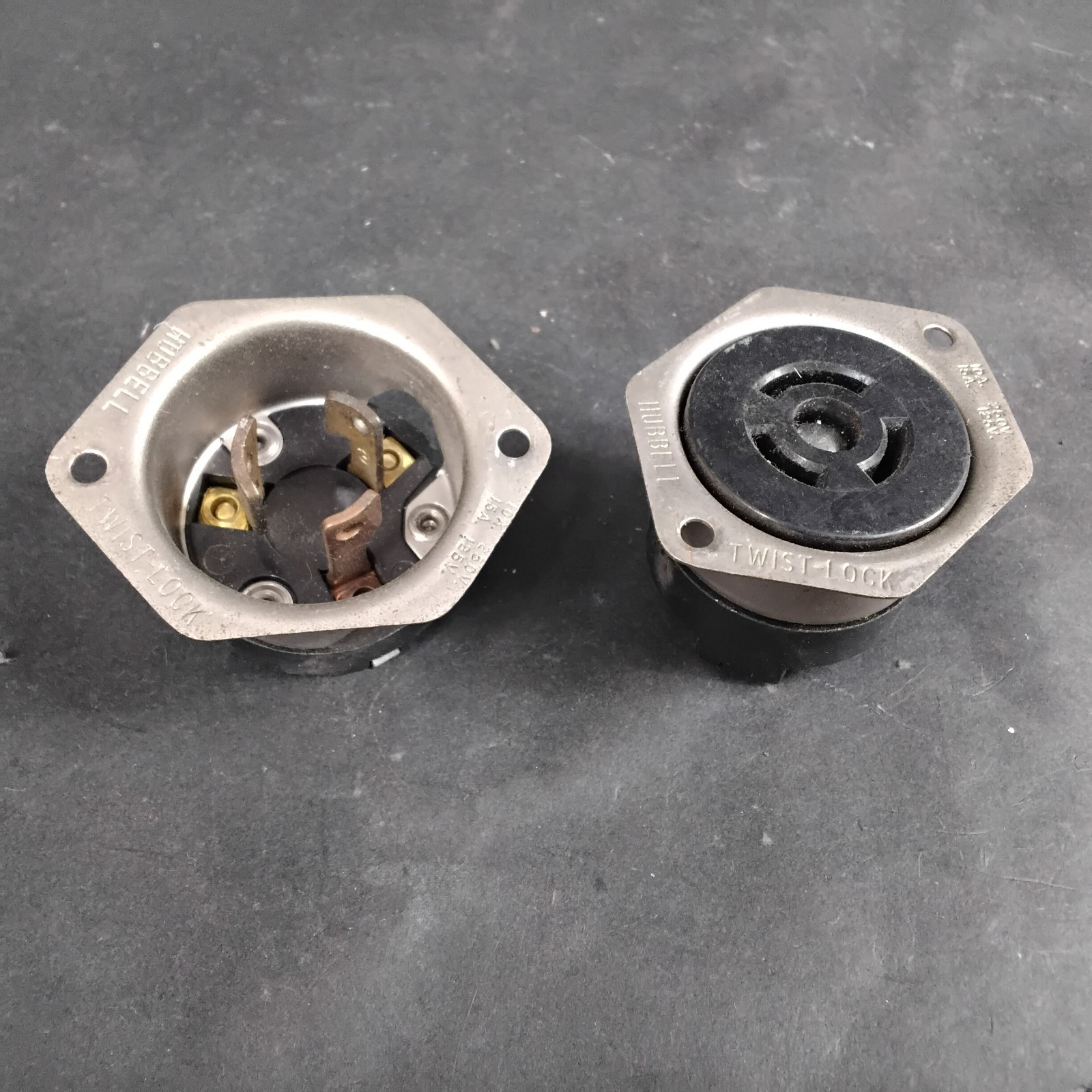 Used HUBBEL HBL7557 FLANGED RECEPTACLE - GROUP OF 2 ($25 OBO)