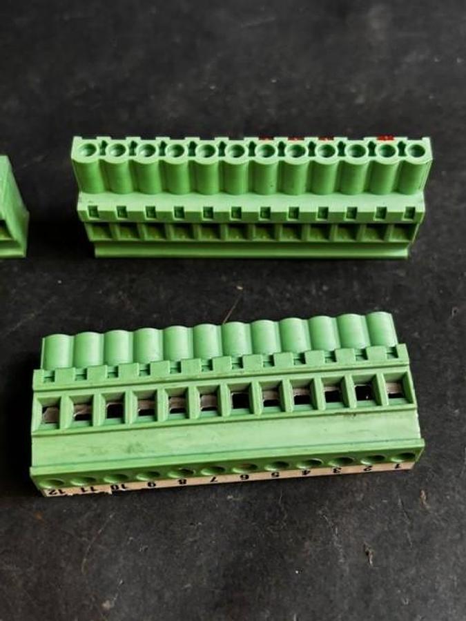 Used PHOENIX CONTACT MVSTB-2.5-5.08 12-PIN TERMINAL STRIPS - GROUP OF 4 ($9 OBO)