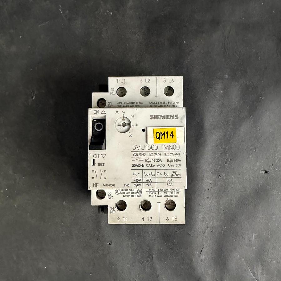 Used SIEMENS 3VU1300-1MN00 MOTOR STARTER