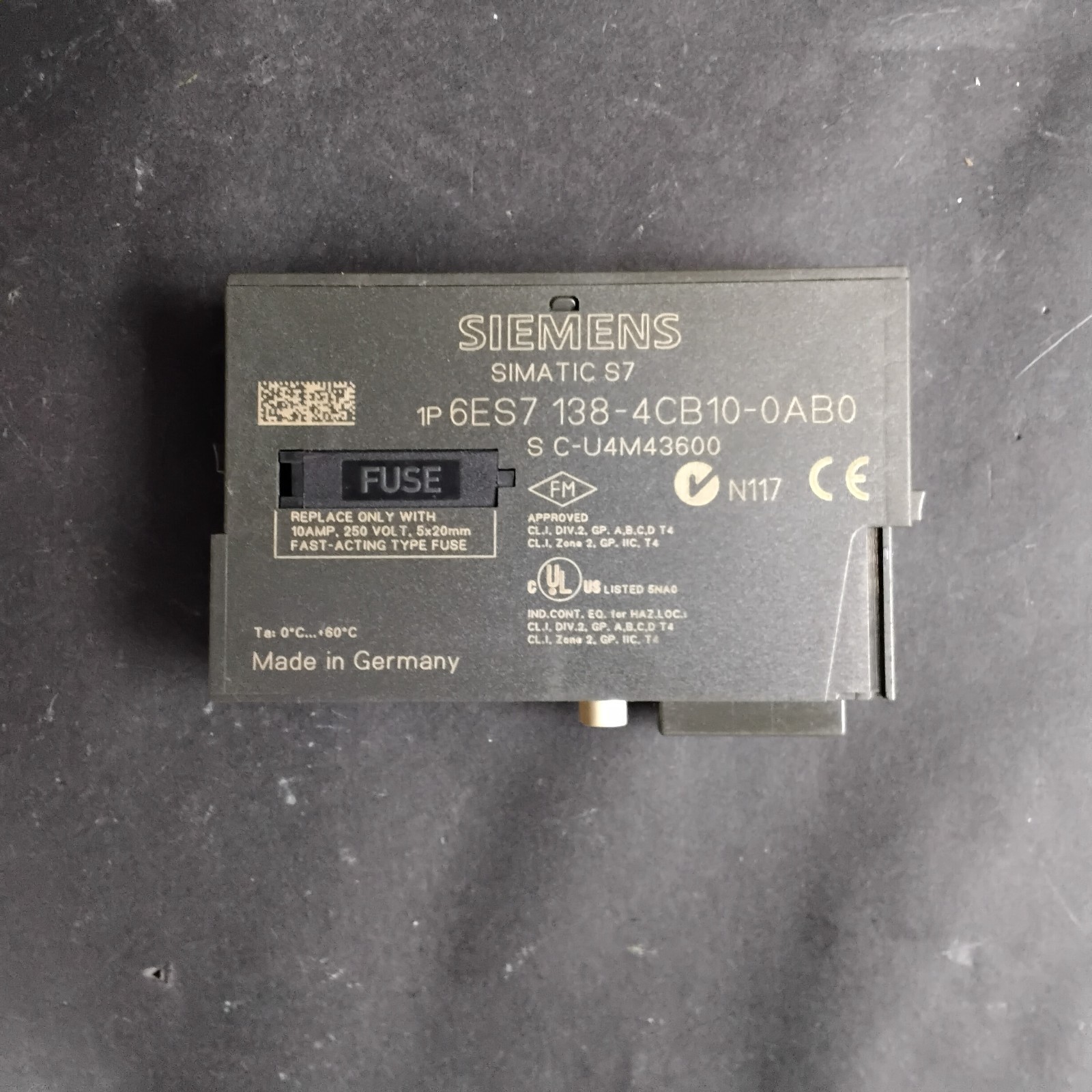 Used SIEMENS 6ES7 138-4CB10-0AB0 POWER MODULE ($13 OBO)