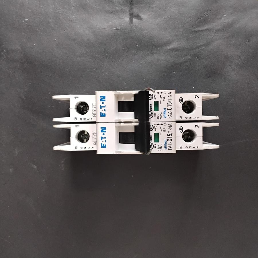 Used EATON FAZ-C15/1-NA-SP CIRCUIT BREAKER - GROUP OF 2 ($17 OBO)