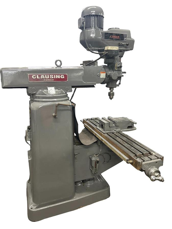 Used Clausing Kondia #FV-1, vertical mill, 9" x48"tbl