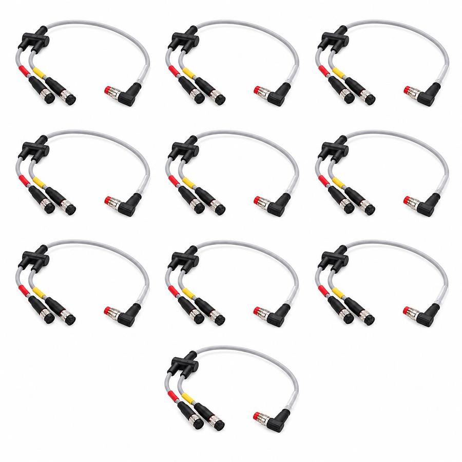 LOT OF 10 BECKHOFF ZC2000-0000-0043 SENSOR CABLE Y SPLITTER M8 4 PIN MALE 3 PIN