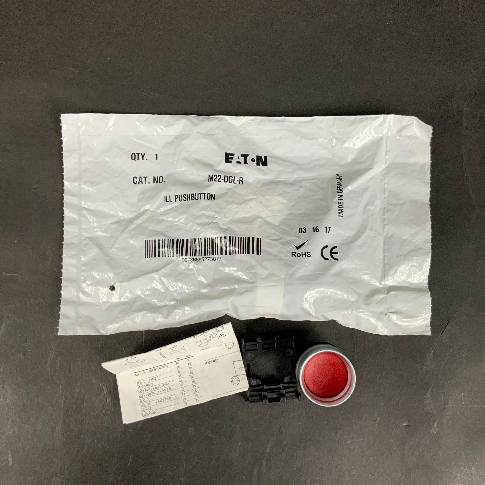 EATON M22-DGL-R INDICATOR BUTTON - NEW ($11.50 OBO)