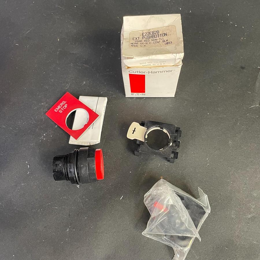 Used CUTLER HAMMER E22EB2B EXTENDED PUSHBUTTON 25MM NON-ILLUMINATED NEMA 4X OEM NEW