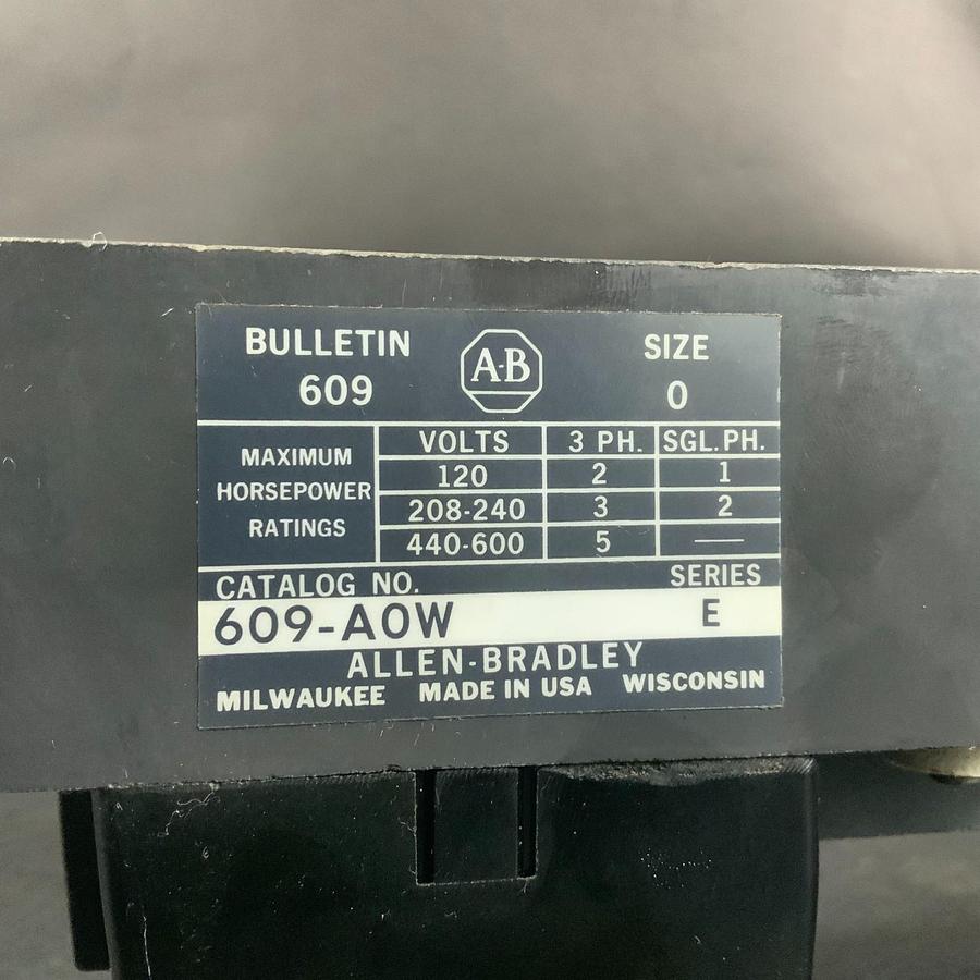 Used ALLEN BRADLEY 609-A0W SERIES E MANUAL STARTER ($130 OBO)