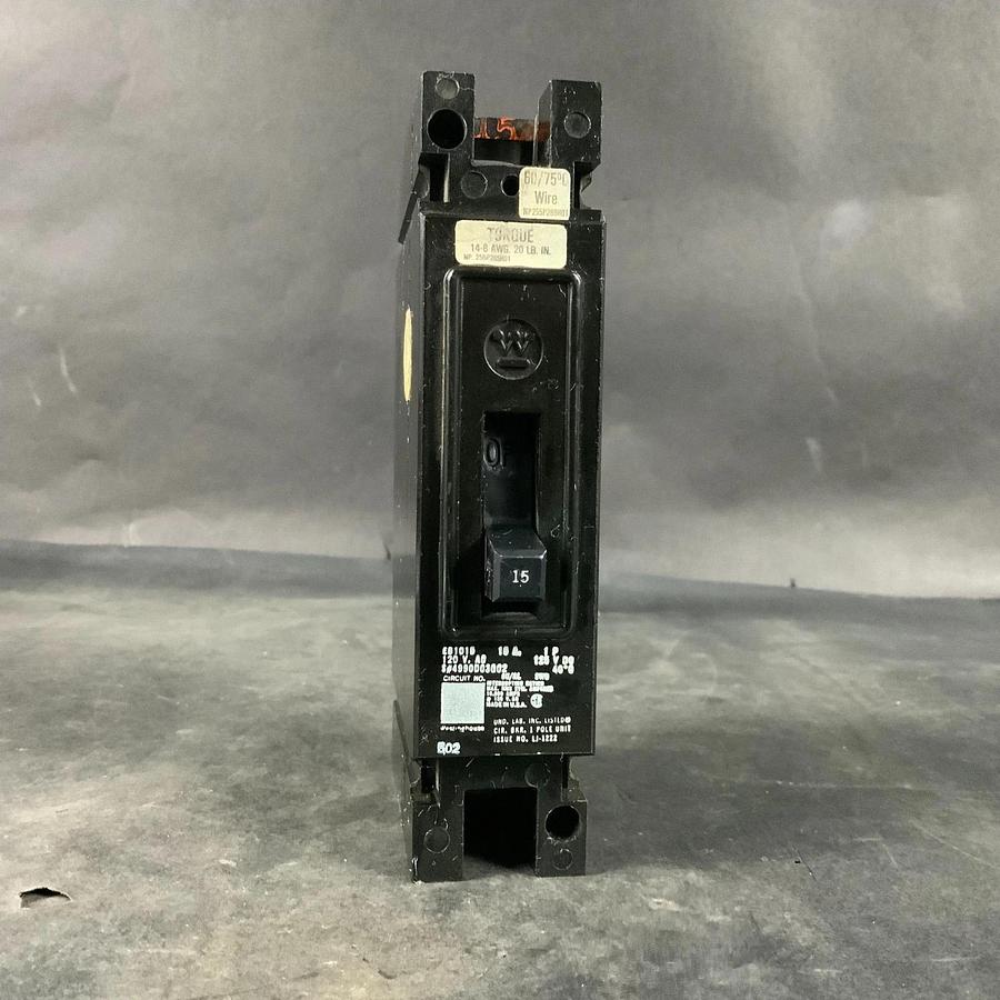 Used WESTINGHOUSE EB1015 CIRCUIT BREAKER ($30 OBO)