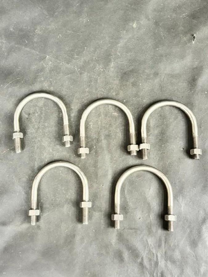 Used STAINLESS STEEL 3/8X2 U-BOLTS - GROUP OF 5