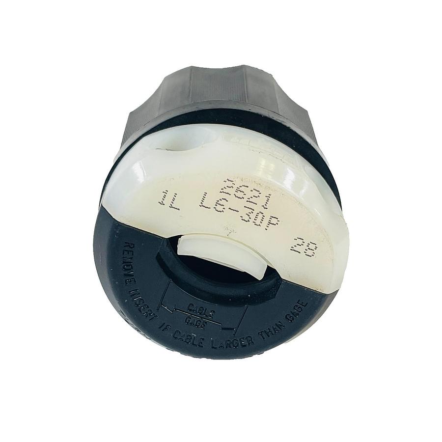 Used LEVITON 2621 TWIST LOCK MALE PLUG 30A 250V GRDC NEMA L6-30 REFURBISHED