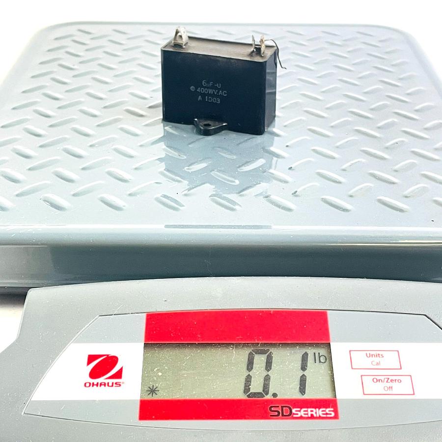 Used SHIZUKI A1D03 MOTOR RUN CAPACITOR 6UF 400VAC FILM CAPACITOR SPADE TERMINALS