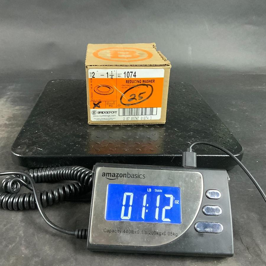 Used BRIDGEPORT 1074 2” TO 1-1/4” REDUCING WASHER - BOX OF 25 ($35 OBO)