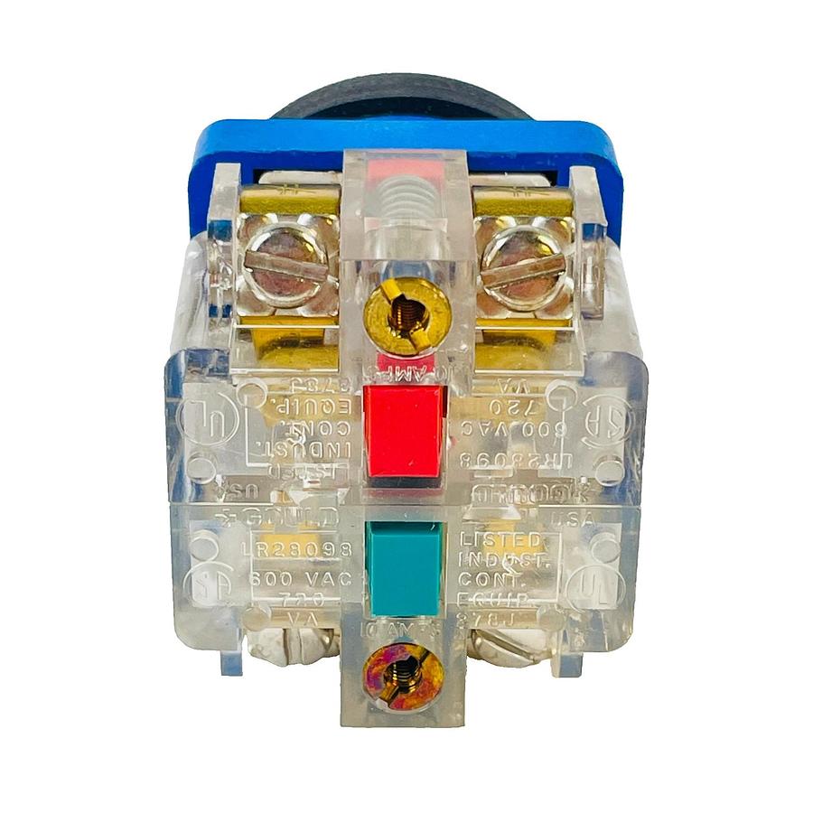Used GOULD CAMF4 SELECTOR SWITCH ASSEMBLY BLUE LR28098 CONTACT BLOCK REFURBISHED
