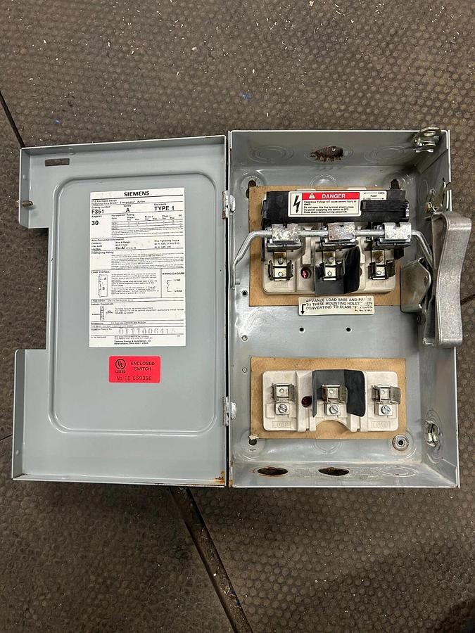 Used Siemens Enclosed Switch F351 Ser A $250!!!