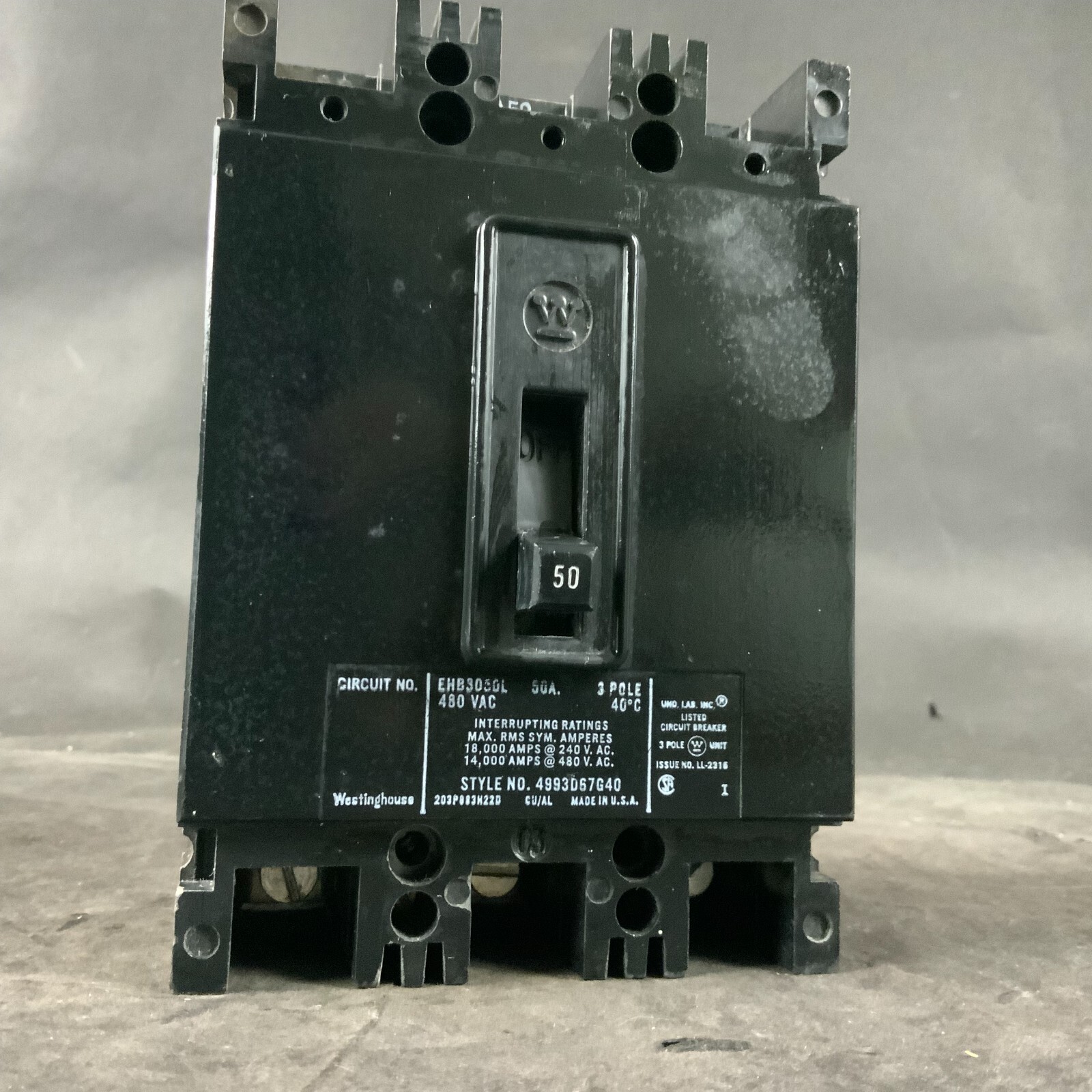 Used WESTINGHOUSE EHB3050L CIRCUIT BREAKER ($50 OBO)