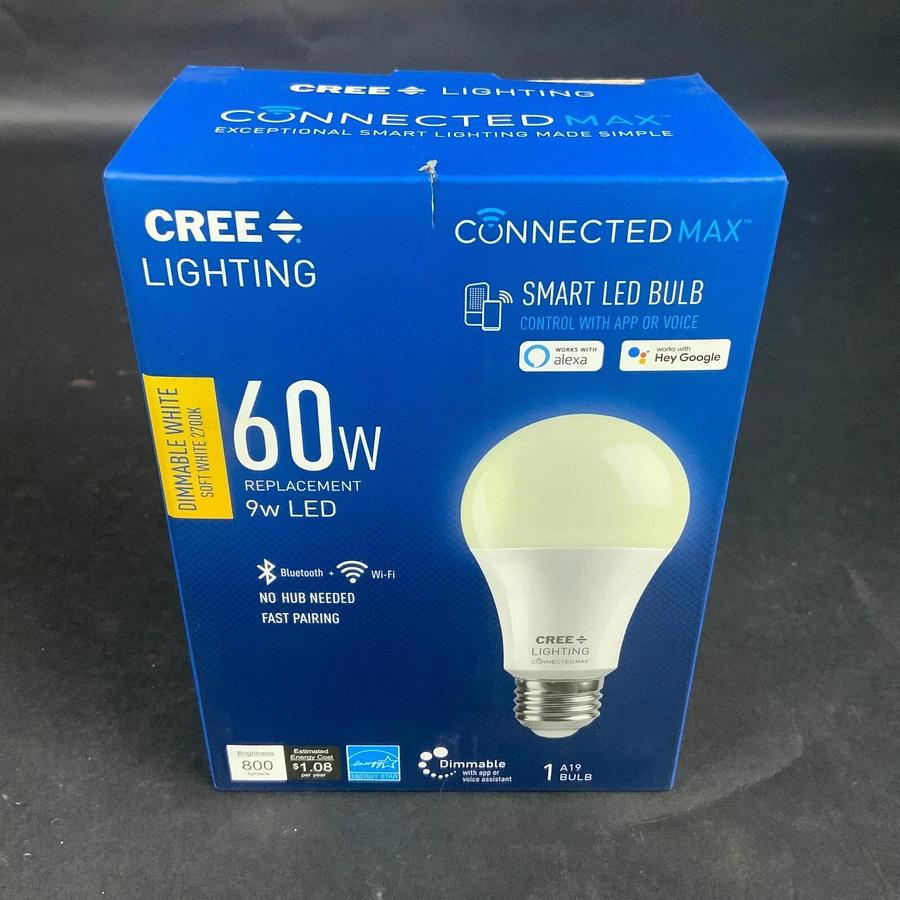 Used CREE LIGHTING CONNECTED MAX 60WA19 DIMMABLE WHITE SMART LED BULB - NEW ($14 OBO)