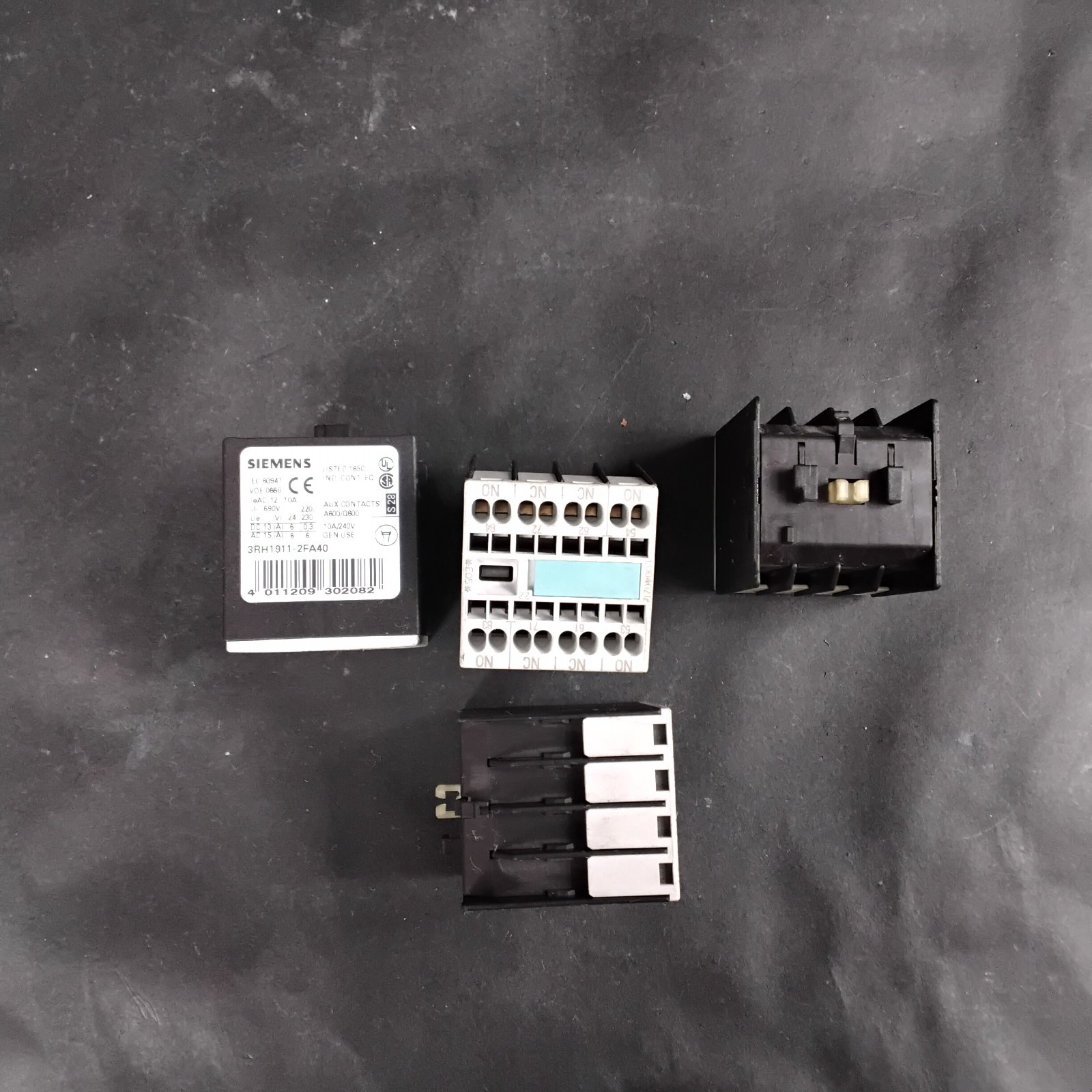 Used SIEMENS 3RH1911-2FA40 AUXILIARY BLOCKS ($15/EACH OBO)