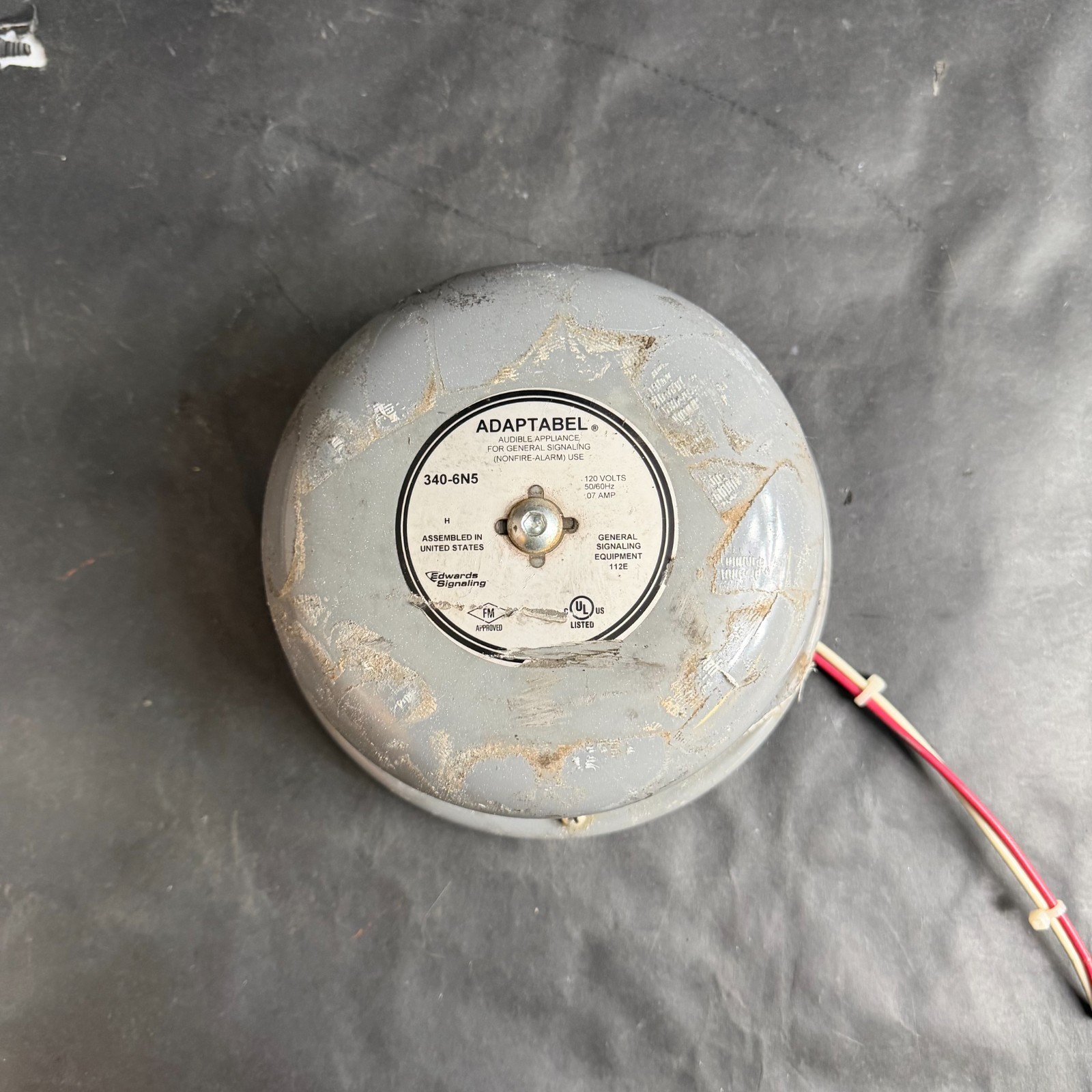 Used EDWARDS SIGNALING ADAPTABEL 340-6N5 SIGNAL BELL ($50 OBO)