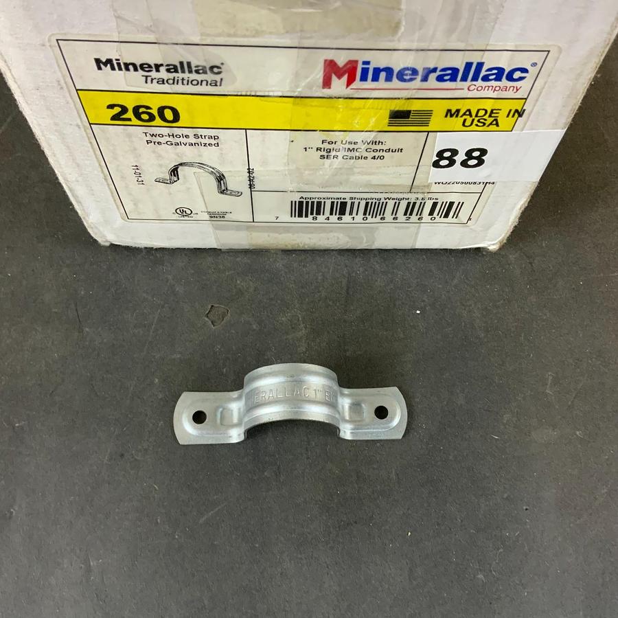 Used MINERALLAC 260 1” TWO-HOLE STRAP - BOX OF 88 ($20 OBO)
