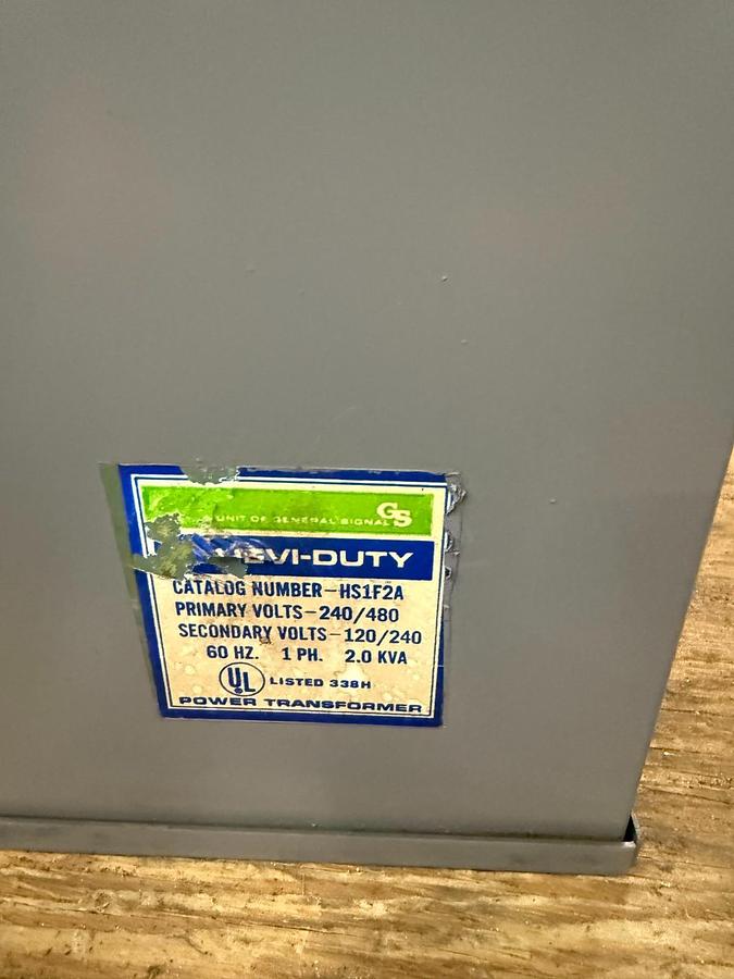 Used GENERAL SIGNAL HEVI-DUTY HS1F2A TRANSFORMER
