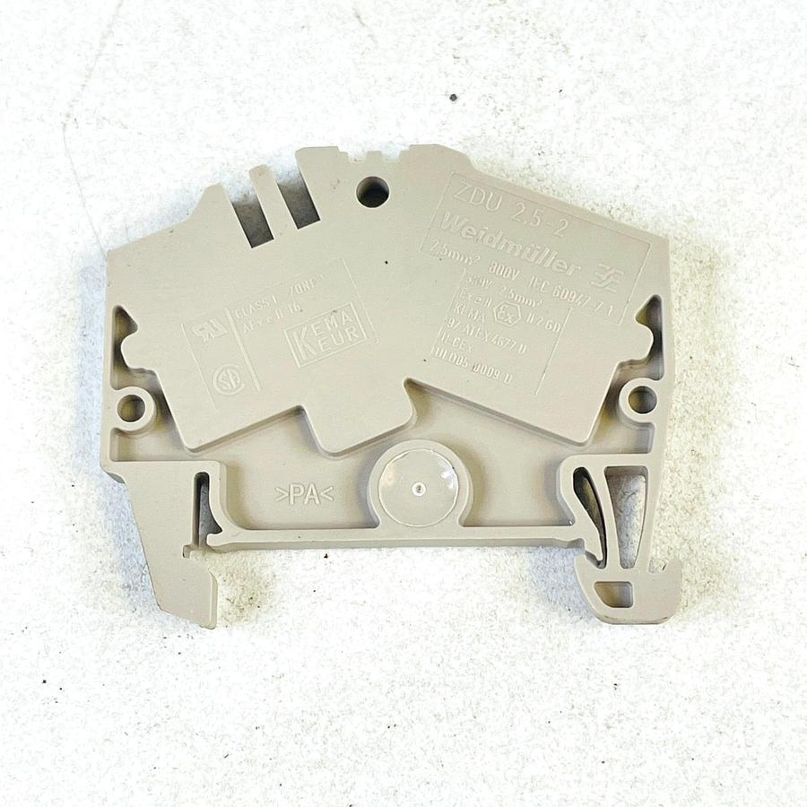 Used WEIDMULLER ZDU 2.5-2 SPRING CAGE DIN RAIL TERMINAL BLOCK 800V 24A BEIGE (5-PCS)