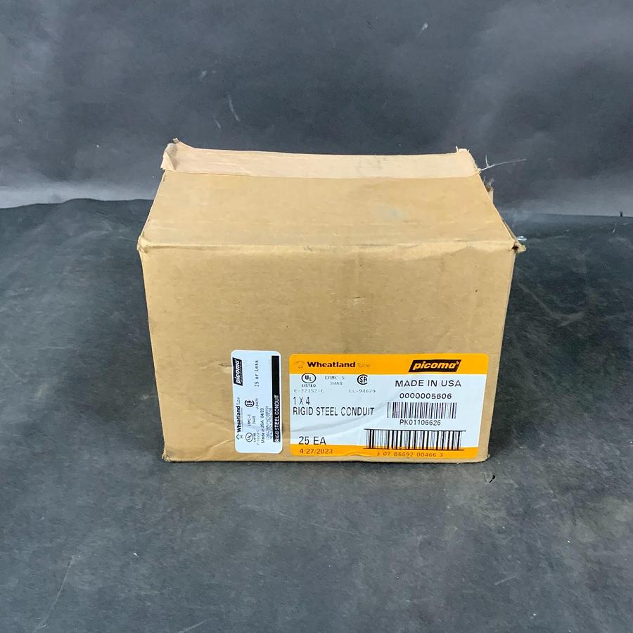 Used PICOMA WHEATLAND 5606 1X4 RIGID STEEL CONDUIT - BOX OF 23 ($40 OBO)