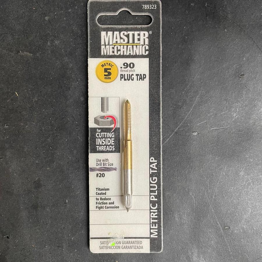 MASTER MECHANIC 789323 METRIC 5MM .90 THREAD PLUG TAP #20 TITANIUM