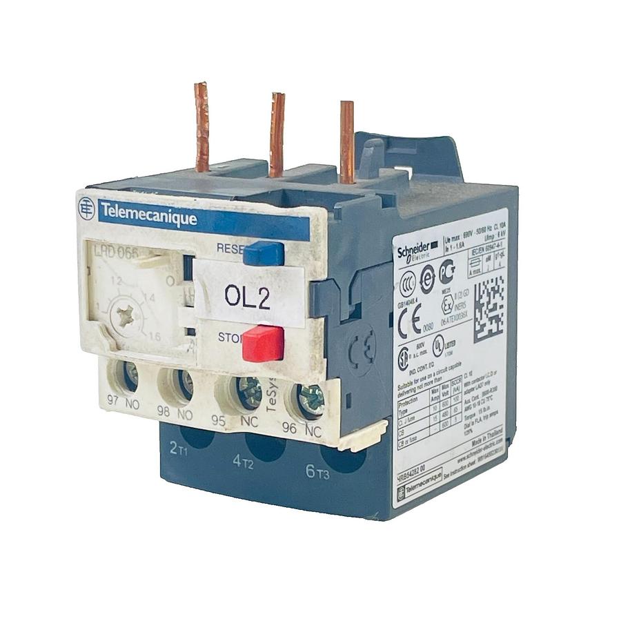Used SCHNEIDER ELECTRIC LRD066 THERMAL OVERLOAD RELAY 1-1.6A 690V REFURBISHED