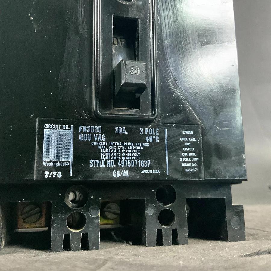 Used WESTINGHOUSE FB3030 CIRCUIT BREAKER ($40 OBO)