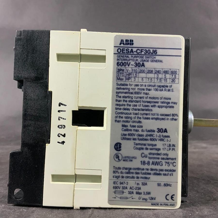 Used ABB OESA-CF30J6 DISCONNECT SWITCH ($35 OBO)