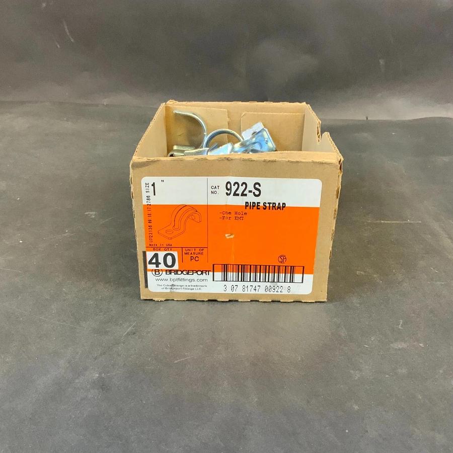 BRIDGEPORT 922-S 1” PIPE STRAP - BOX OF 40 ($15 OBO)