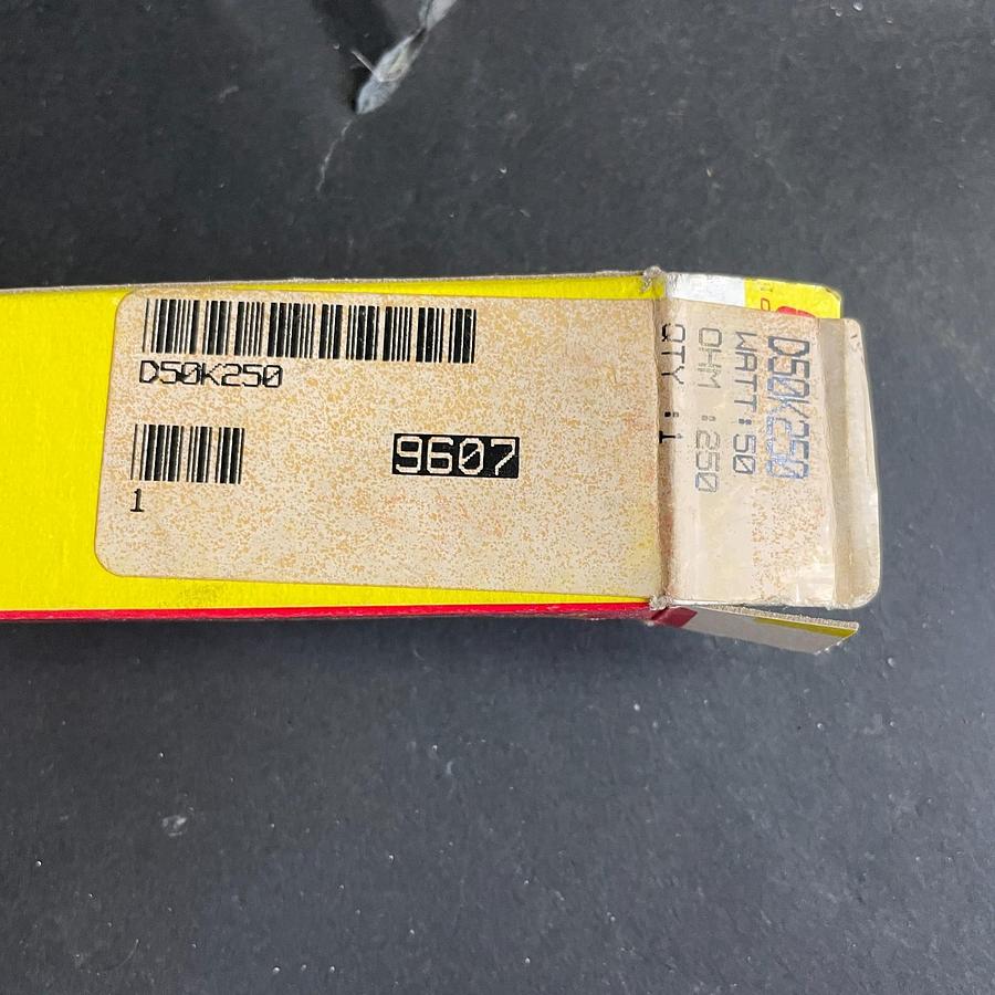 Used OHMITE D50K250 50W 250 OHMS RESISTOR WIREWOUND INDUSTRIAL POWER RESISTOR OEM