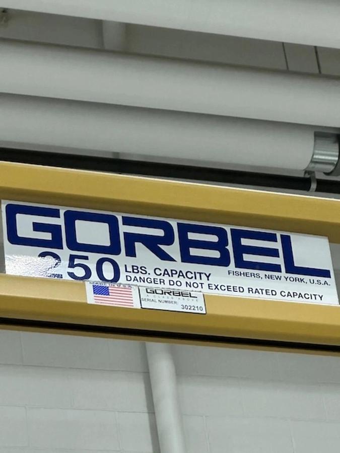 Used Bridge Crane- Gorbel 250LB CAP - 27'-6" L x 20'-7" W x 12'-4 1/2" H ($7,800 OBO)
