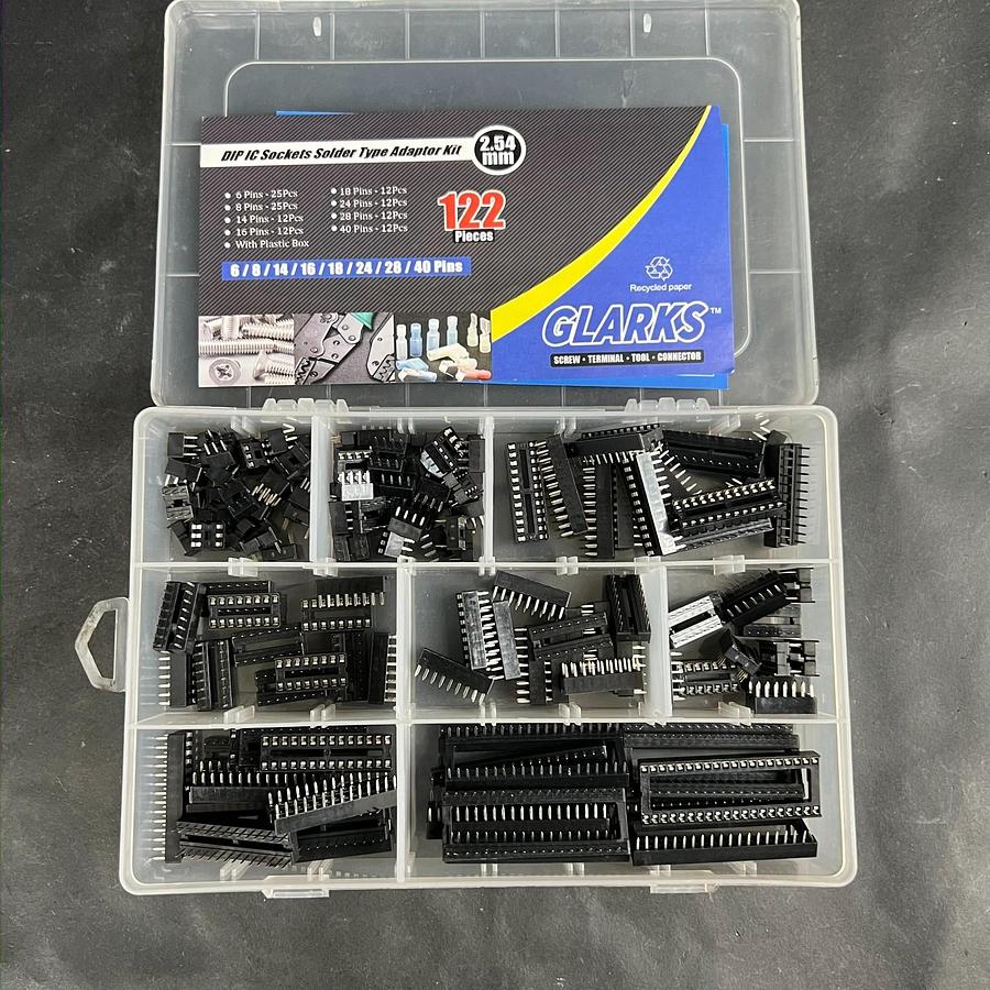 Used CLARKS DIP IC SOCKETS SOLDER TYPE KIT - 122 PIECES ($15 OBO)