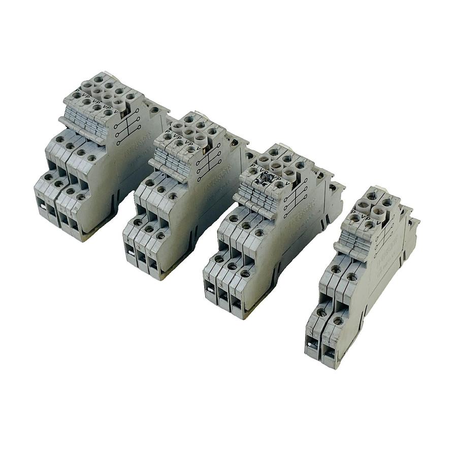Used PHOENIX CONTACT DIKD 1,5 TRIPLE LEVEL SENSOR TERMINAL BLOCKS 300V 15A (12-PCS)