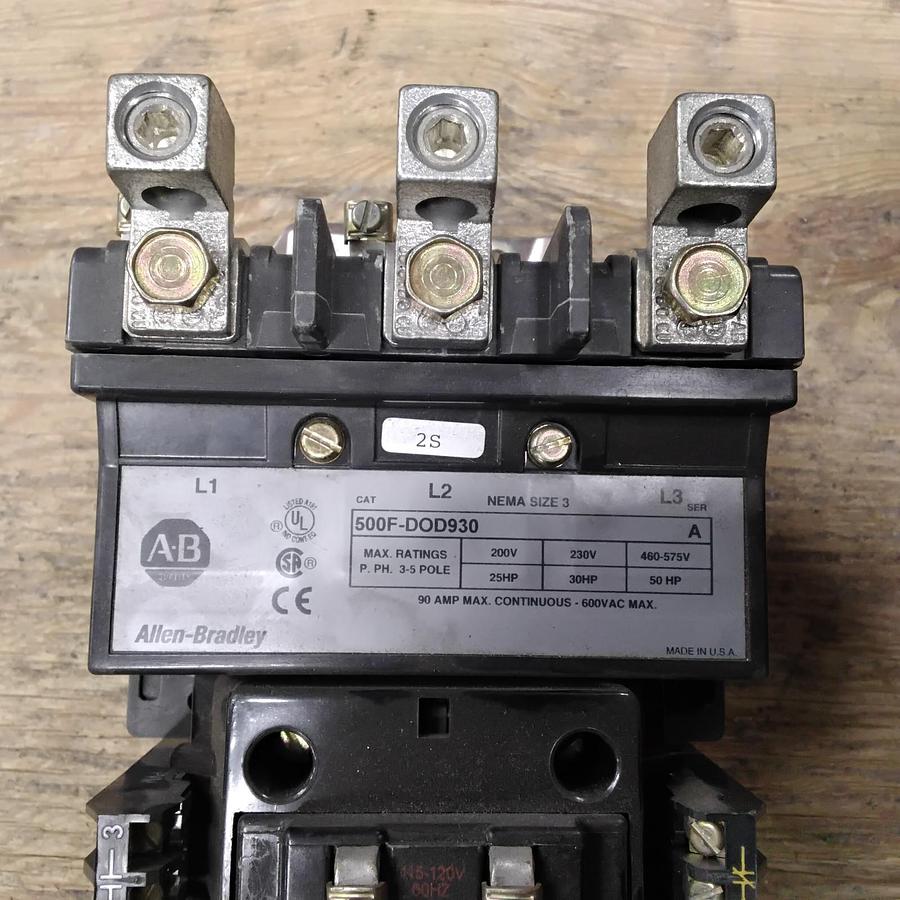 Used ALLEN BRADLEY 500F-DOD930 SERIES A STARTER
