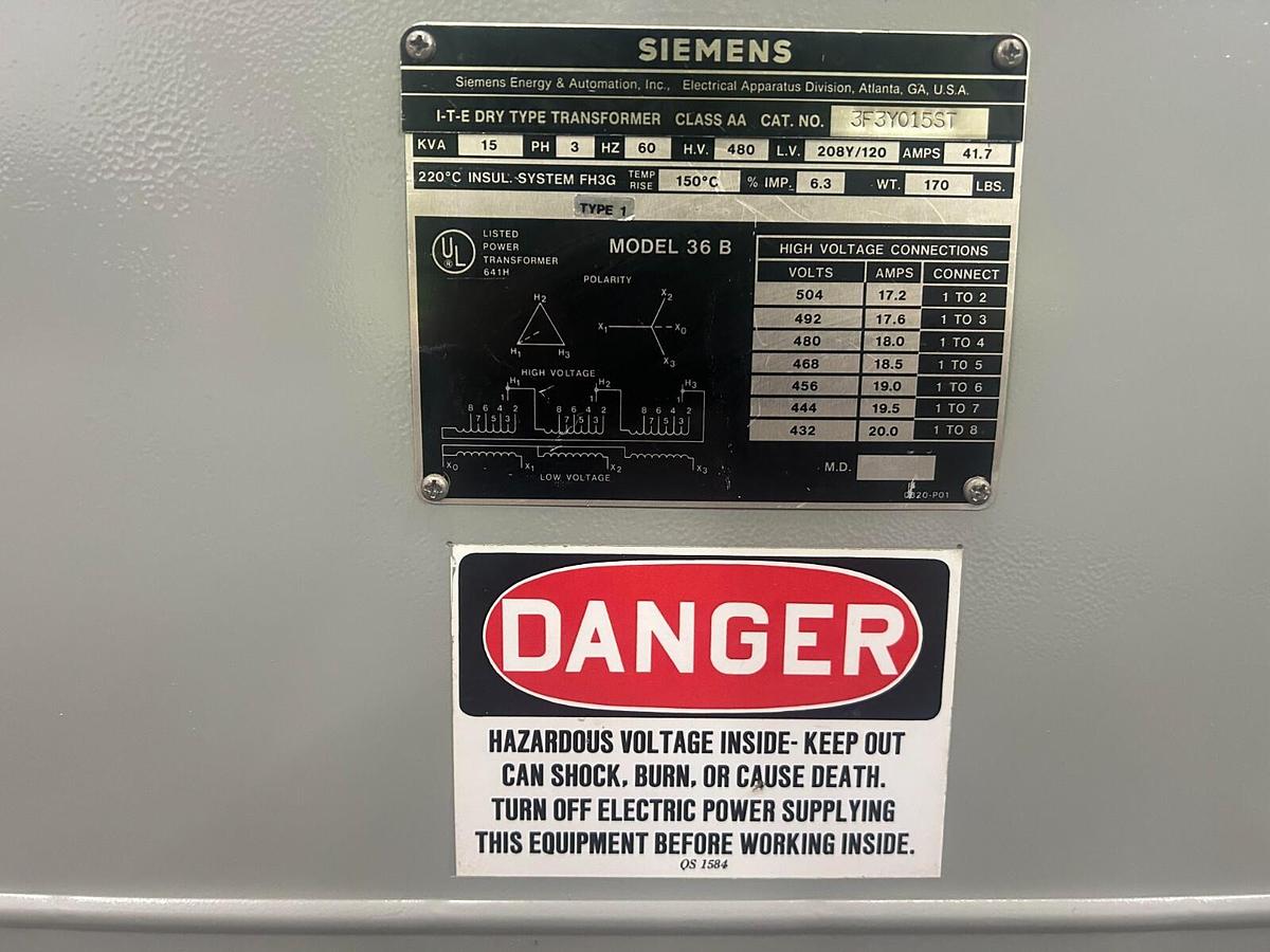 Used Siemens 3F3Y015ST 15kVA Transformer ($999.99 OBO!!!)