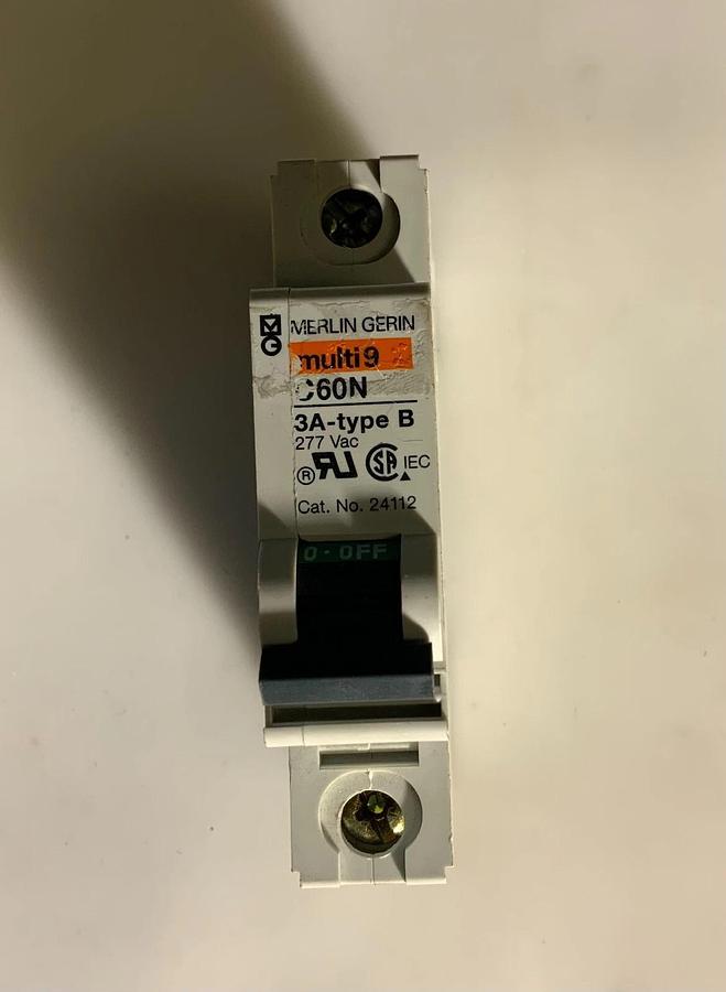 MERLIN GERIN MULTI9 C60N 3A-type B 277V ($49.90 OBO)