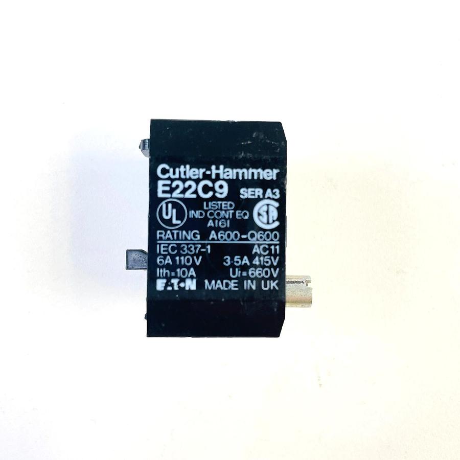 Used CUTLER HAMMER E22C9 SER A3 CONTACT BLOCK SELLER REFURBISHED EXCELLENT
