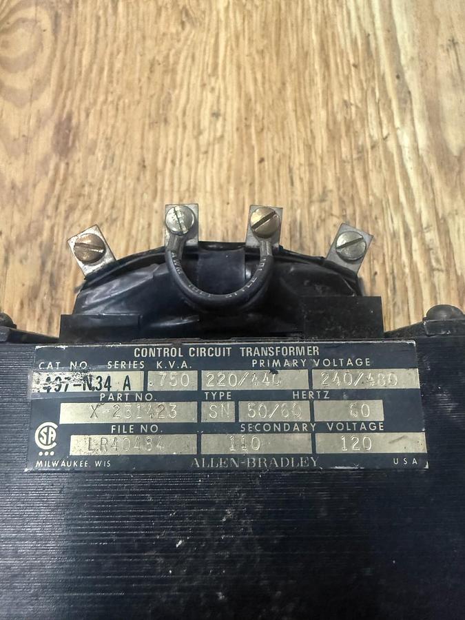 Used ALLEN BRADLEY 1497-N34A TRANSFORMER