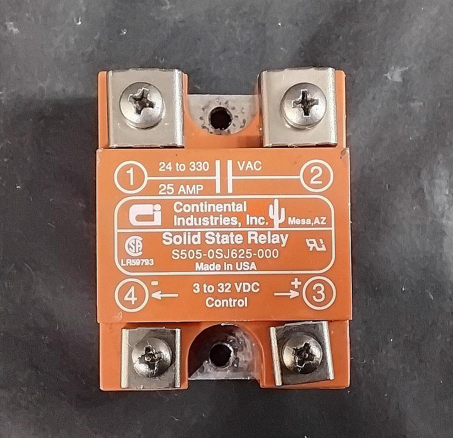Used CONTINENTAL INDUSTRIES S505-0SJ625-000 SOLID-STATE RELAY ($ 25 OBO)