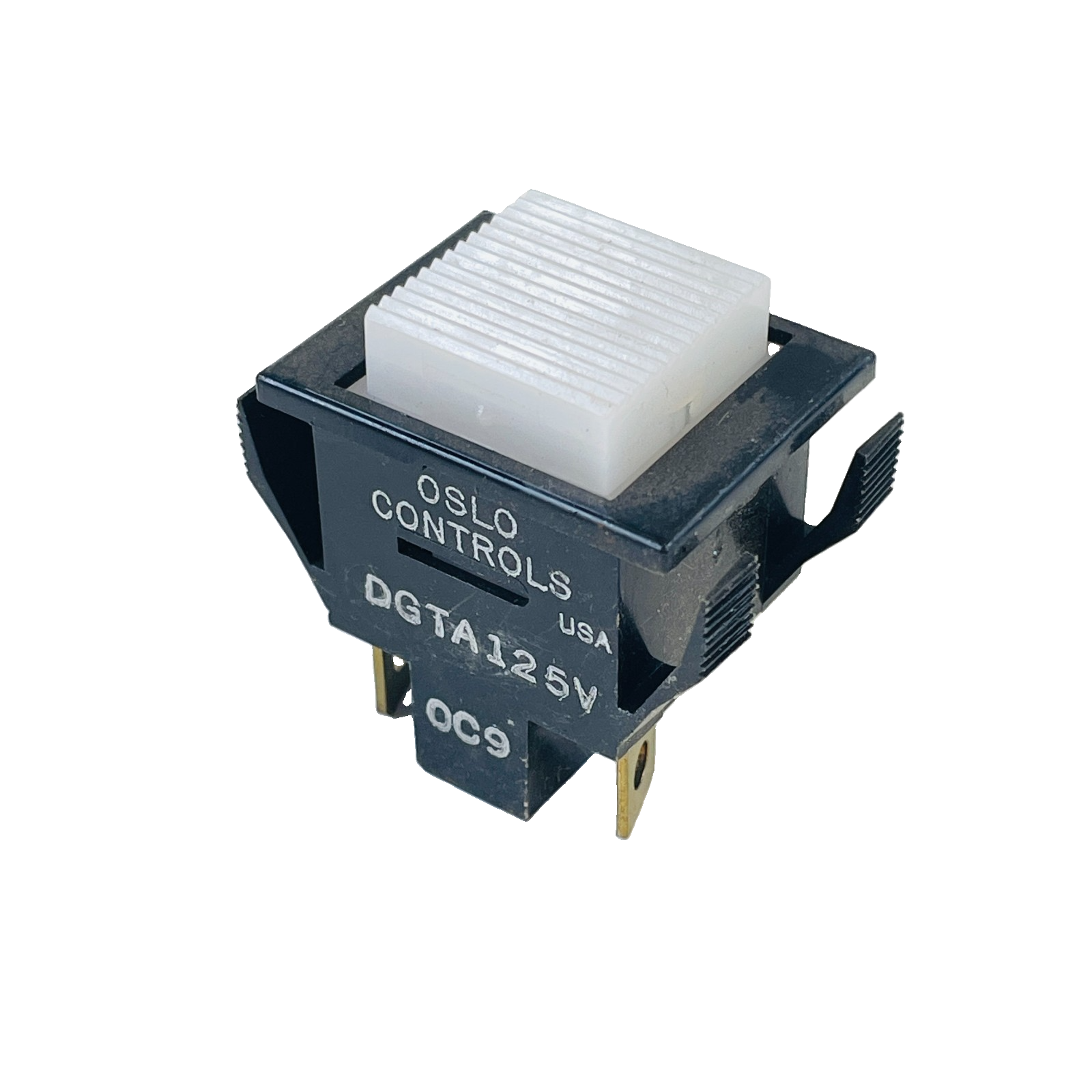 Used OSLO CONTROLS DGTA125V ILLUMINATED PUSHBUTTON SWITCH 125V WHITE SQUARE LENS