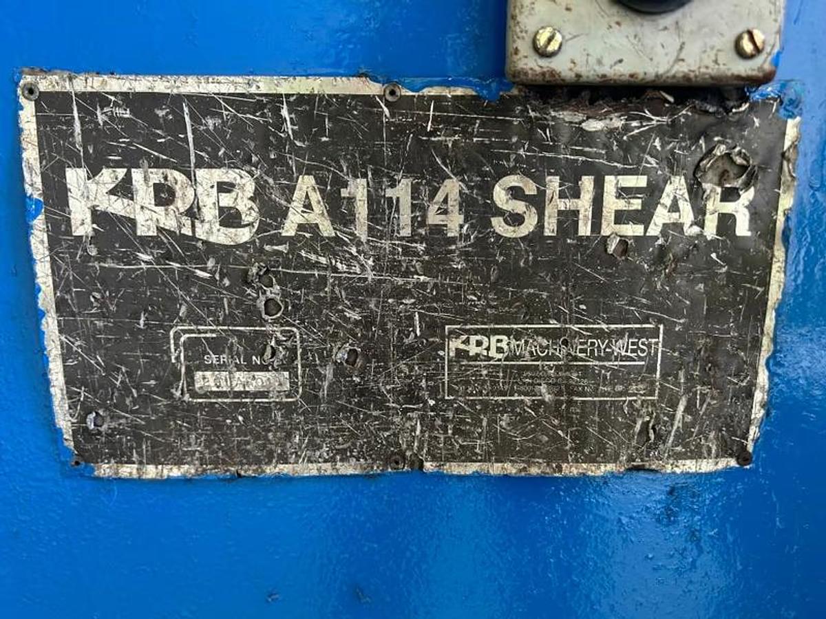 Used KRB #A114, alligator shear, 15 HP ($14,500 OBO)