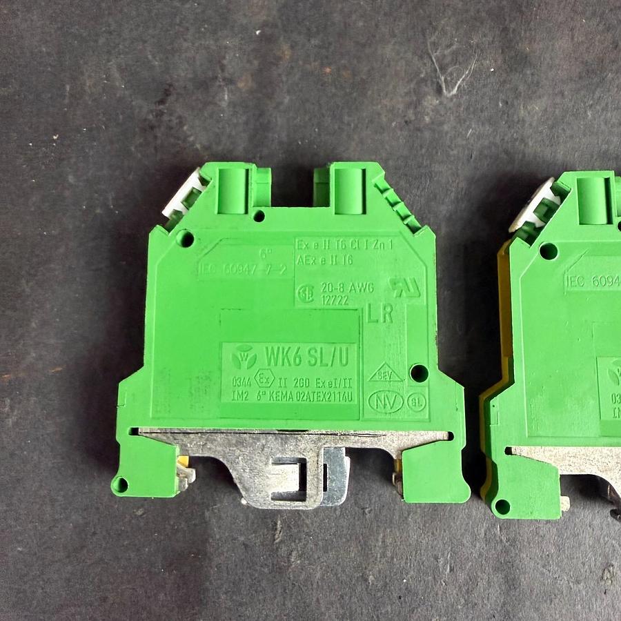 Used WIELAND WK6SL/U GROUND TERMINAL BLOCKS - LOT OF 5