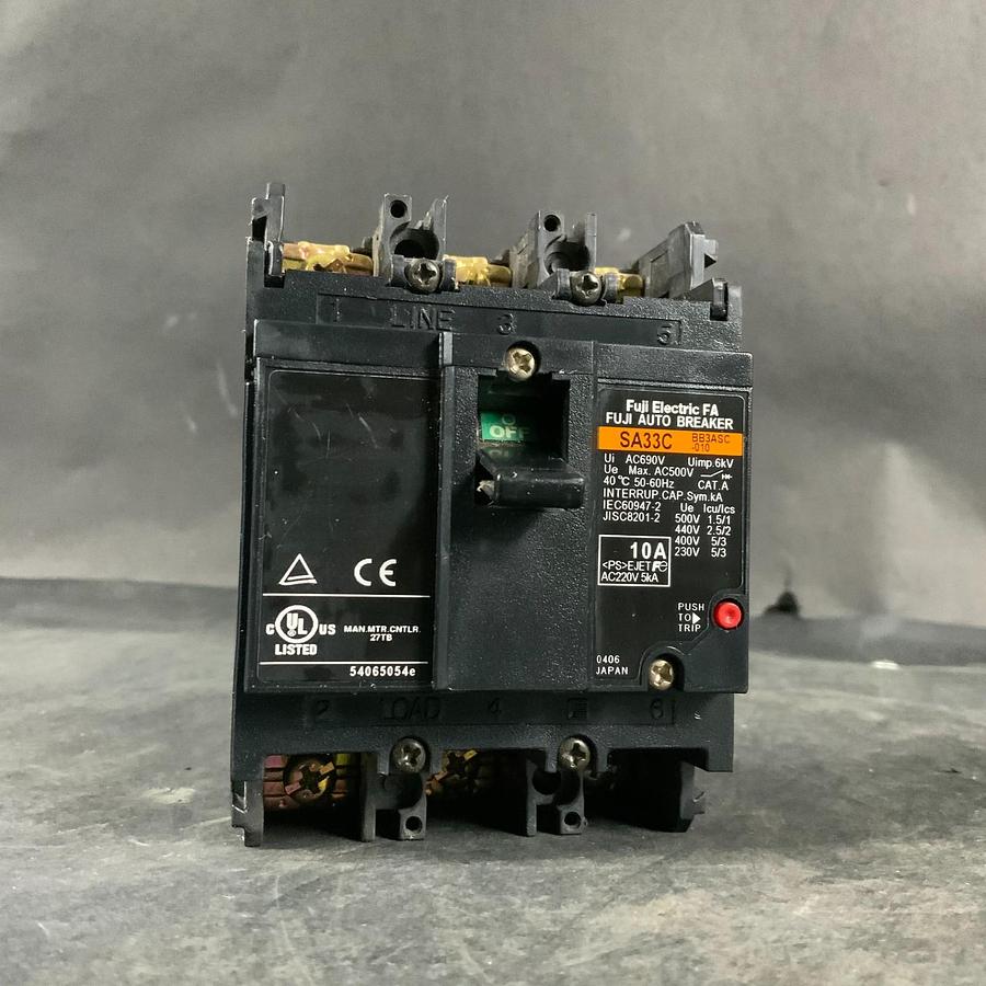 Used FUJI ELECTRIC SA33C BB3ASC-10 CIRCUIT BREAKER ($40 OBO)