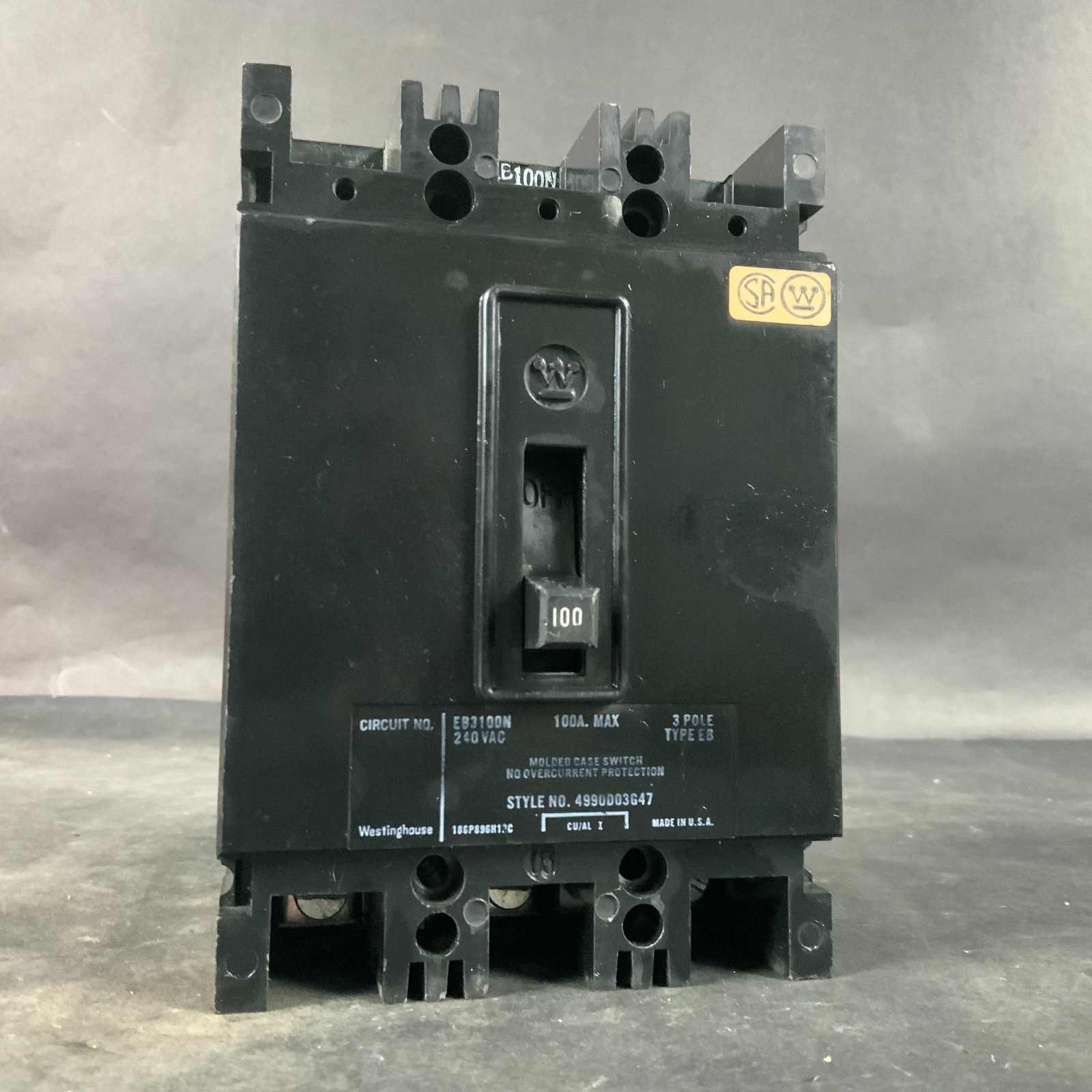 Used WESTINGHOUSE EB3100N CIRCUIT BREAKER ($55 OBO)