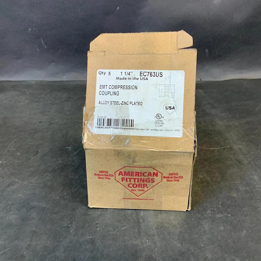 AMFICO EC763US 1-1/4" EMT COMPRESSION COUPLING - BOX OF 10 ($50 OBO)