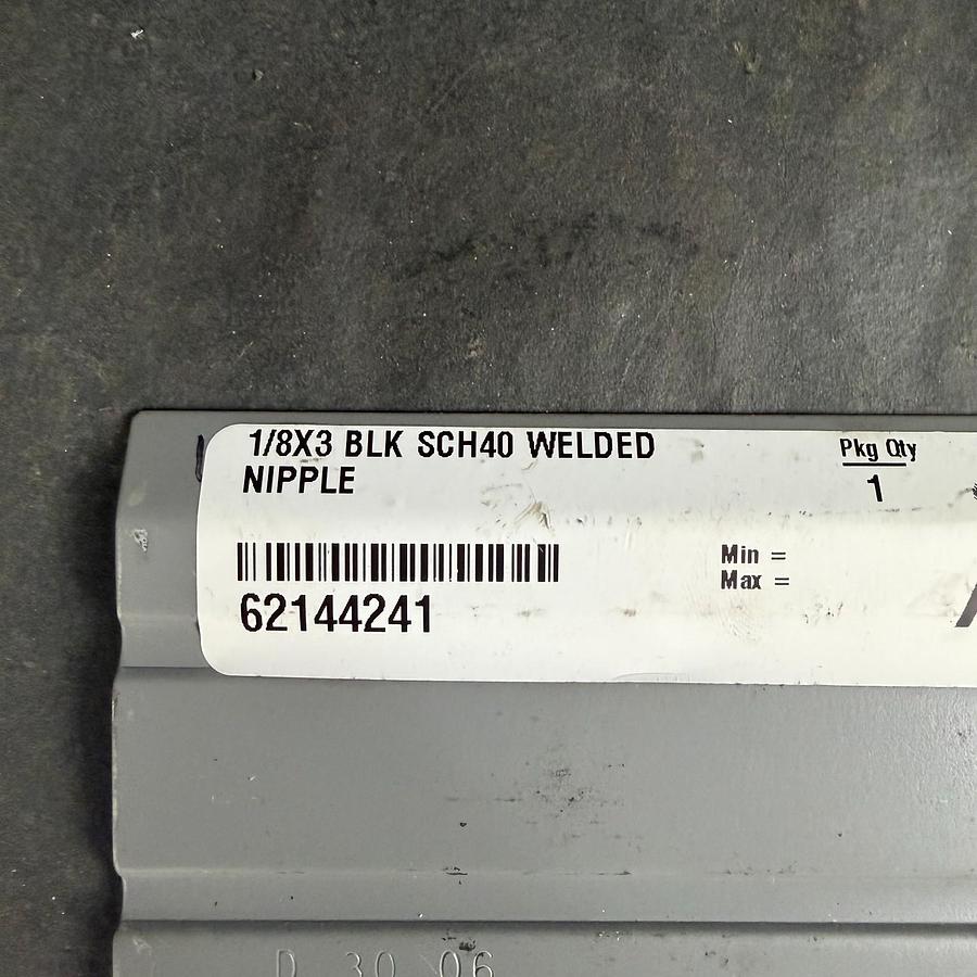 Used MSC 1/8X3 BLK WELDED NIPPLE - SET OF 4